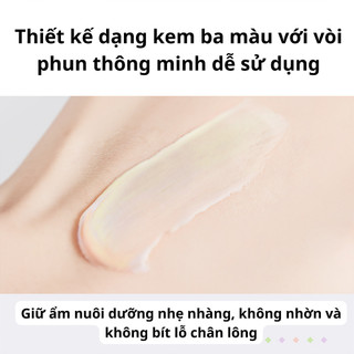Kem lót trang đIểm Baizton 3 màu kem nền trang đIểm dưỡng ẩm da trắng sáng bật tone