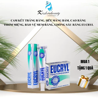 Bột tẩy trắng răng Eucryl combo kem đánh trắng răng bột trắng răng tẩy mảng bám cao răng thơm miệng hết hôi miệng–