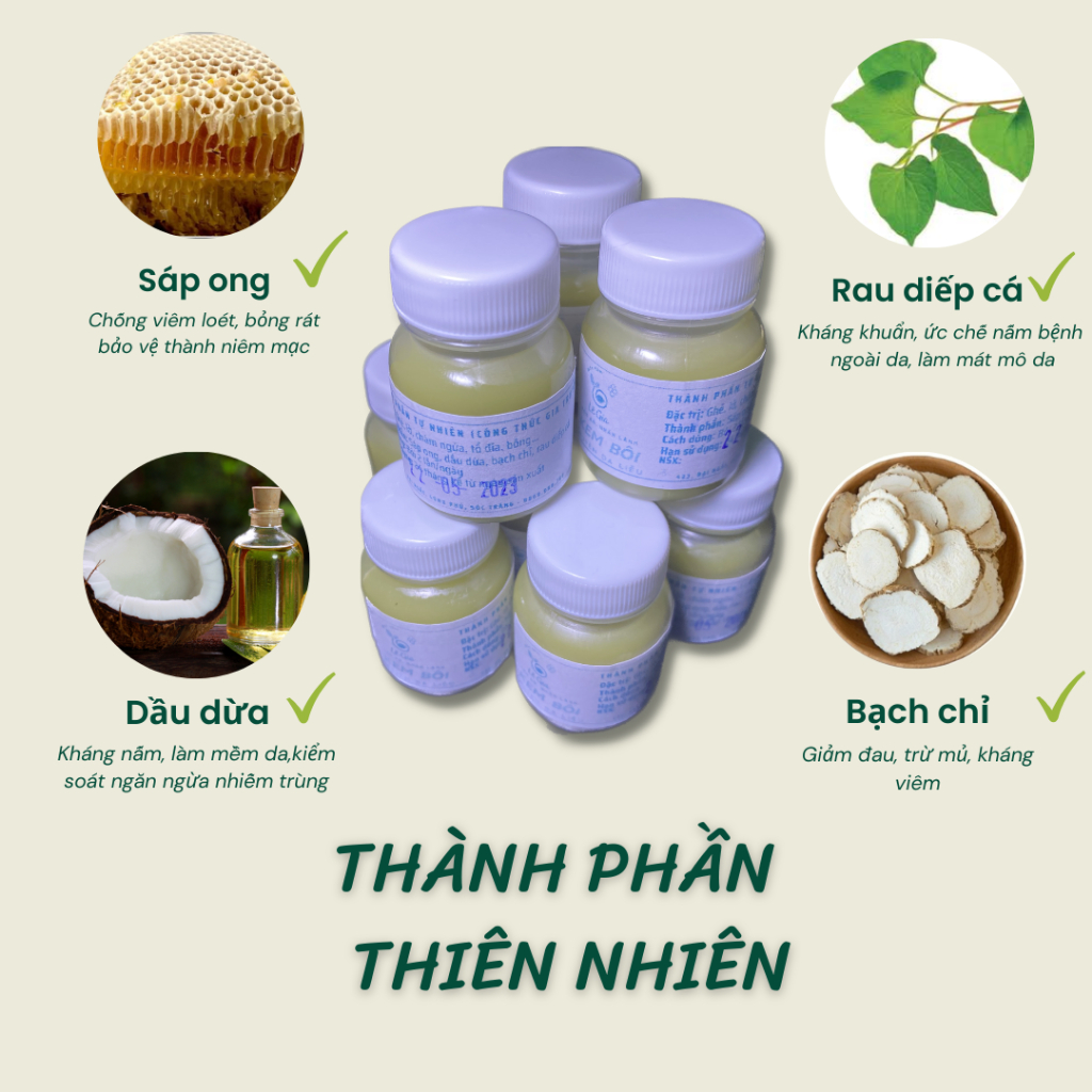 Sáp bôi Lê Gia - Viêm da, hắc lào, nấm ngứa, chàm, nứt nẻ, dịu da... từ thiên nhiên gia truyền