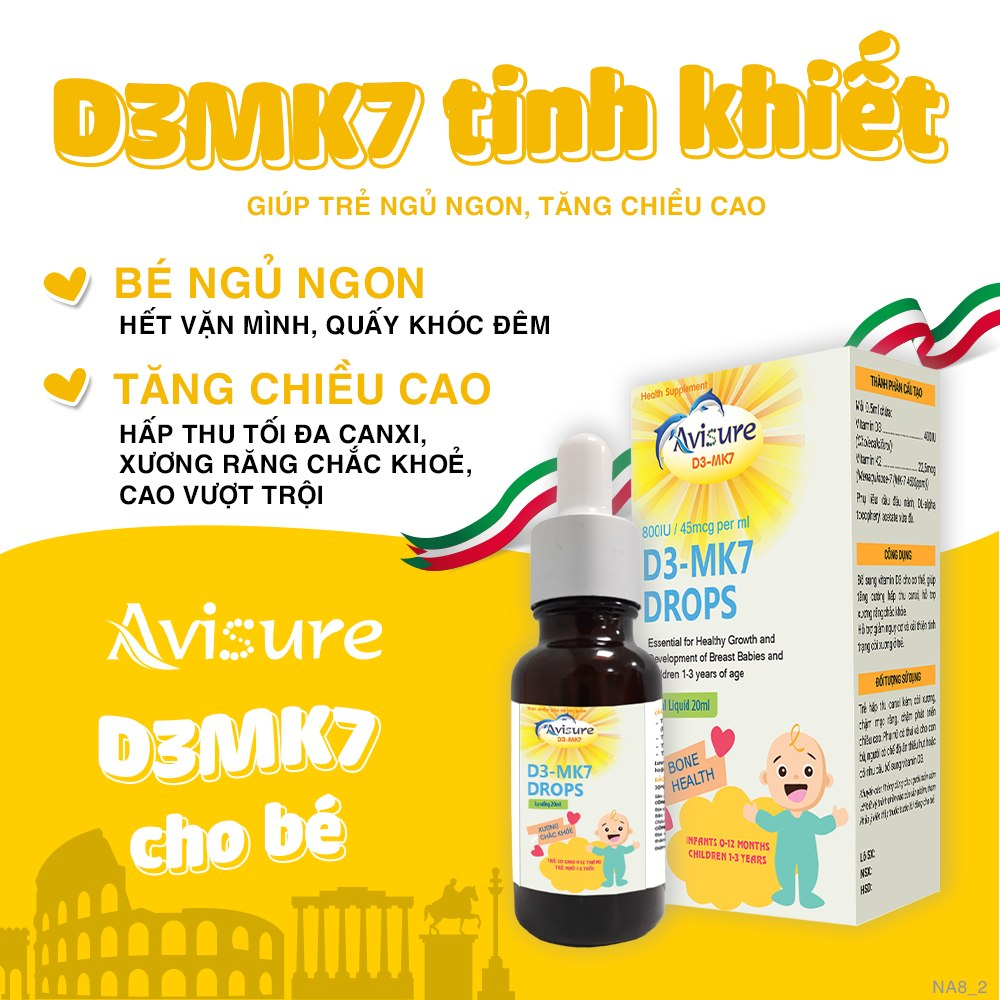 Ảnh Tích điểm - Combo sơ sinh bộ ba Avisure D3MK7, DHA, Probiotic cho bé ngủ ngon, thông minh, tiêu hoá tốt 20ml 3