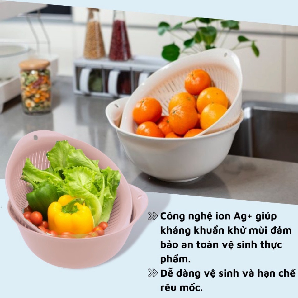 BỘ THAU RỔ NHỰA CAO CẤP Yoko Inochi nhựa an toàn, chắc chắn, gọn gàng, Loại 23cm/30cm/35cm