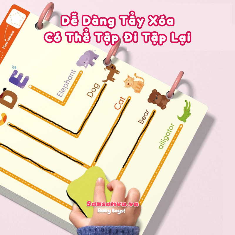 Combo Tập Tô Vẽ Thông Minh Xóa Được 64 Trang-Học Liệu Montessori Dành Cho Bé 2 3 4 5 Tuổi