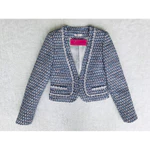[ Chính hãng ] Vest nữ ngắn viền inside tay dài 2l - xanh trắng - tweed - DE THUONG — ảnh 5