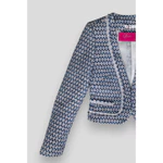 [ Chính hãng ] Vest nữ ngắn viền inside tay dài 2l - xanh trắng - tweed - DE THUONG — ảnh 7