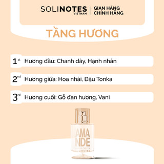 Nước hoa Unisex Solinotes Amande hương hạnh nhân thơm lâu dạng xịt độ lưu hương 8h