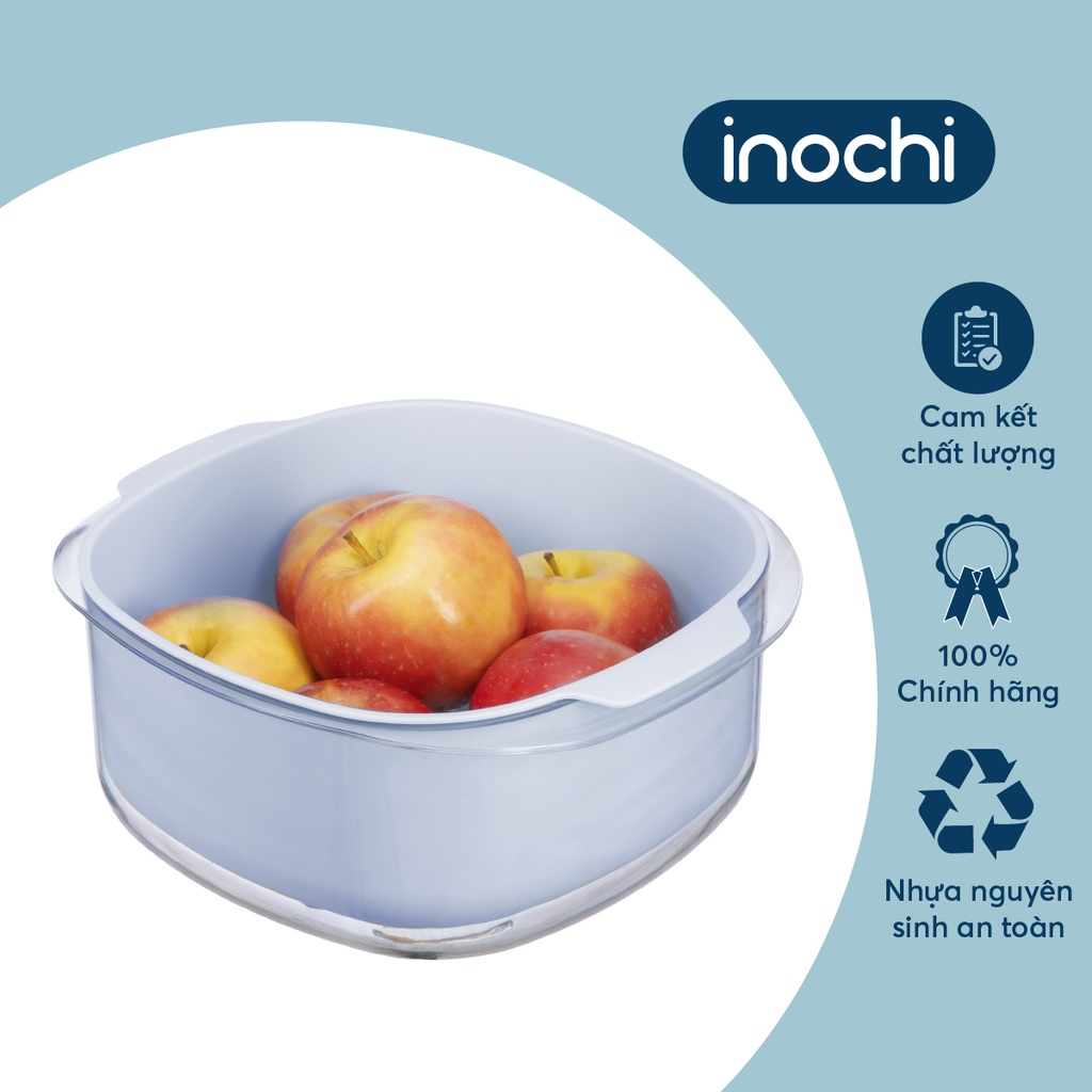 BỘ THAU RỔ NHỰA TRONG SUỐT VUÔNG Yoko Inochi (size 23cm/27cm) nhựa cao cấp, an toàn, tiện dụng