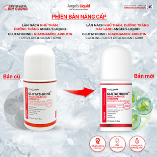 Lăn Khử Mùi Mát Lạnh Angel's Liquid Glutathione Plus Niacinamide Arbutin Cooling Fresh Deodorant (60ml)