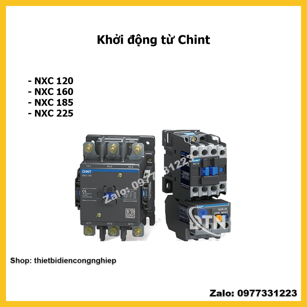 Chint Contactor Khởi động từ 3P 220V 120A, 160A, 185A, 225A (NXC-120 ...
