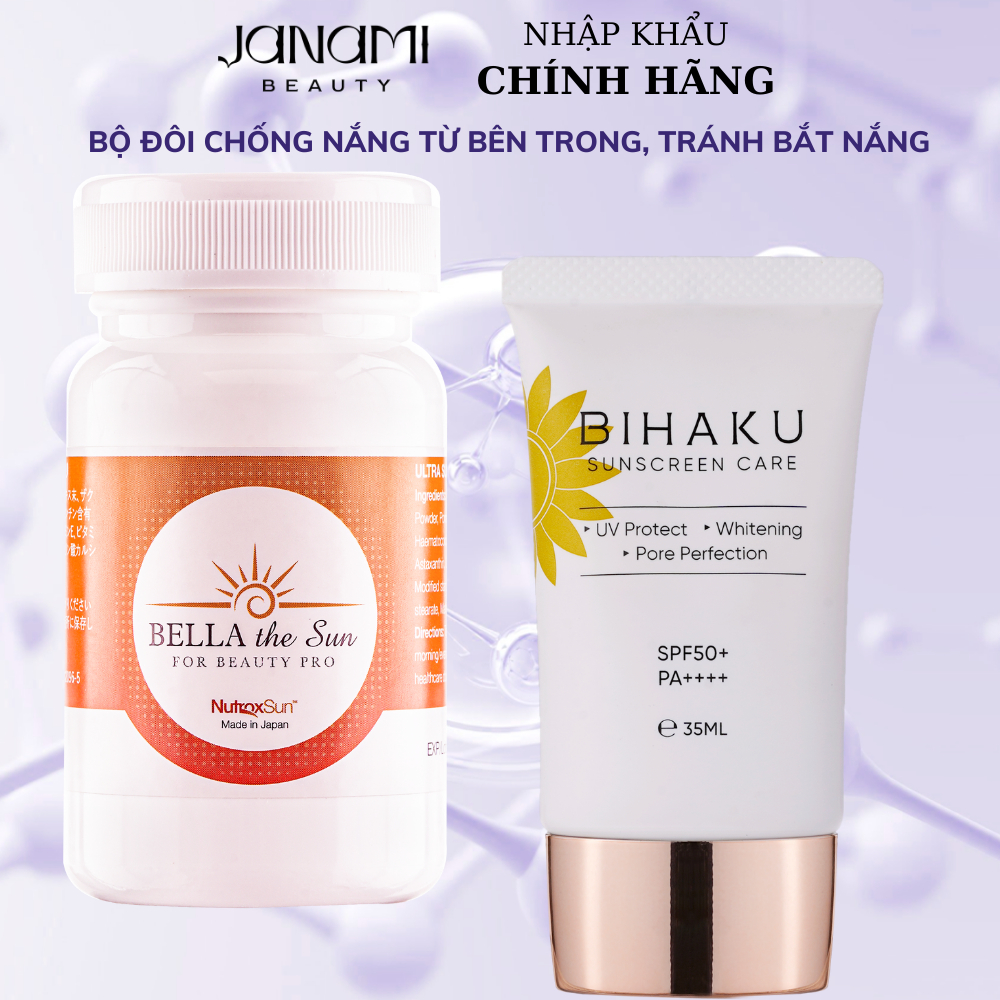 Ảnh Bộ đôi chống nắng toàn diện và dưỡng trắng da ngừa lão hoá chuyên sâu từ Nhật Bản Bella The Sun 30v và Bihaku Sunscreen 2