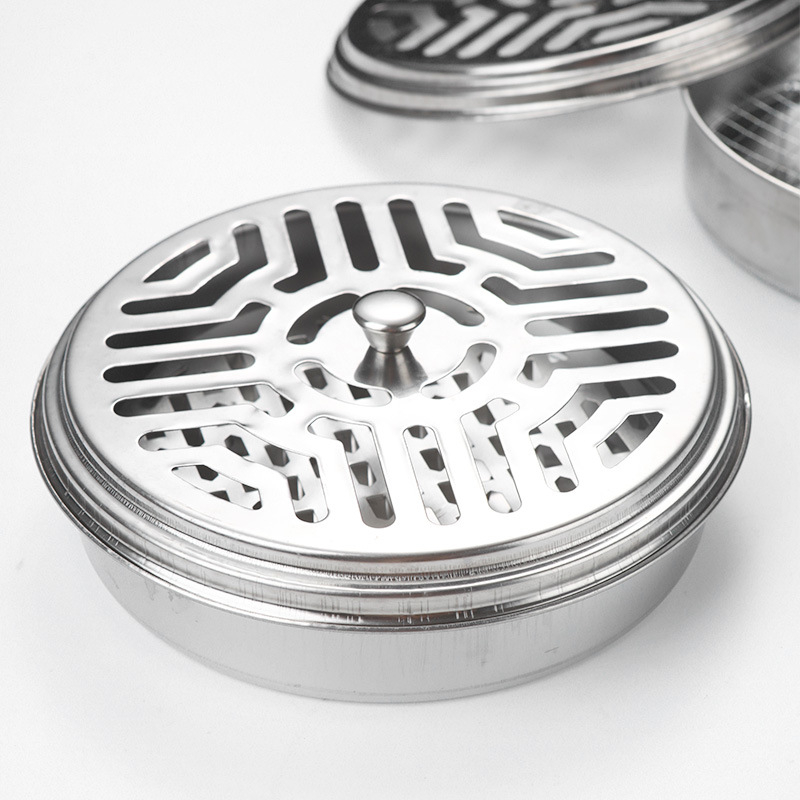 KHAY ĐỰNG NHANG MUỖI [Giá Xưởng] Hộp đựng nhang muỗi inox có nắp đậy,khay nhang muỗi thép không gỉ để nhang muỗi