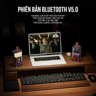 Loa Bluetooth DKB A36 Mini Thiết Kế Trong Suốt Đèn Led Độc Đáo Loa Không Dây cầm tay nhỏ gọn RED HUNTER
