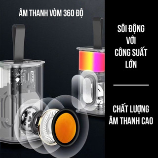 Loa Bluetooth DKB A36 Mini Thiết Kế Trong Suốt Đèn Led Độc Đáo Loa Không Dây cầm tay nhỏ gọn RED HUNTER