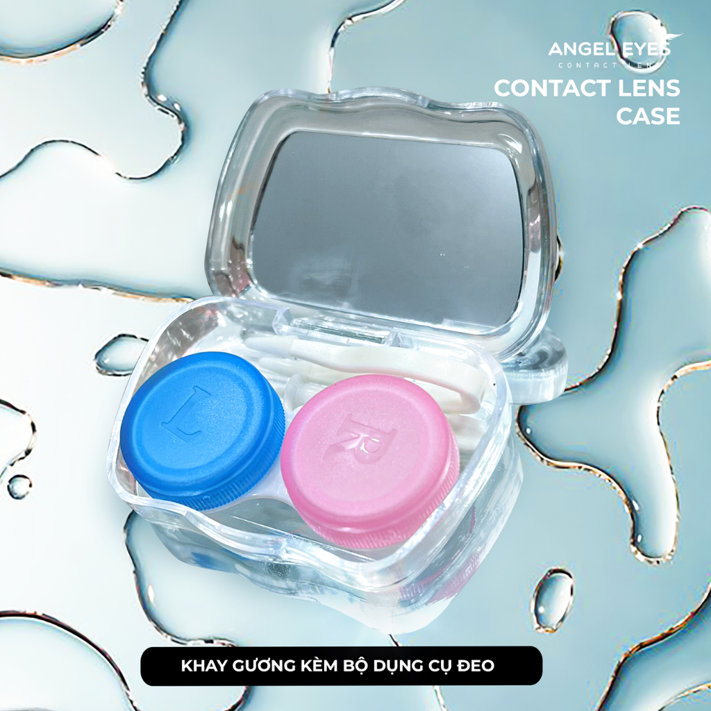 Ảnh Khay đựng lens có gương Angel Eyes kèm bộ dụng cụ đeo lens | Khay gương đựng kính áp tròng 3