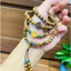 Vòng tay bằng trầm hương tóc lào, mix charm tổng hơp đá xanh hoa sen mix vàn:g 24k-An yên-Thanh lịch-May mắn