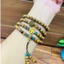 Vòng tay bằng trầm hương tóc lào, mix charm tổng hơp đá xanh hoa sen mix vàn:g 24k-An yên-Thanh lịch-May mắn