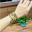 Vòng tay bằng trầm hương tóc lào, mix charm tổng hơp đá xanh hoa sen mix vàn:g 24k-An yên-Thanh lịch-May mắn