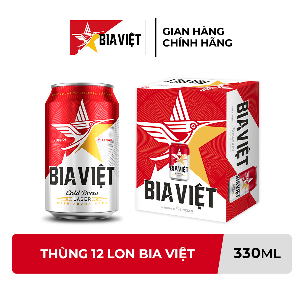 HỎA TỐC HCM - Thùng 12 lon Bia Việt 330ml/lon