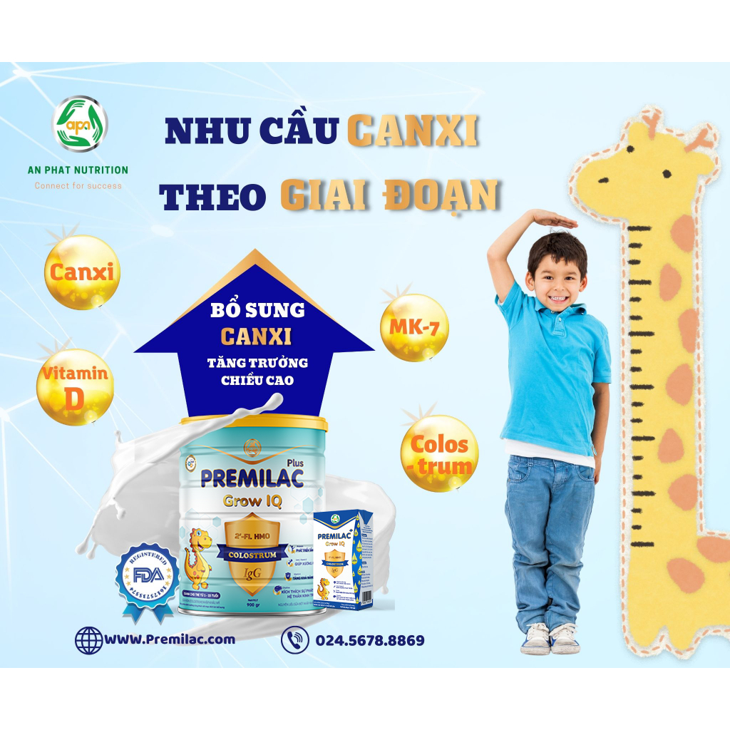 Lẻ Sữa non pha sẵn Premilac Colostrum Grow IQ phát triển trí não chiều cao 110ml / 180ml