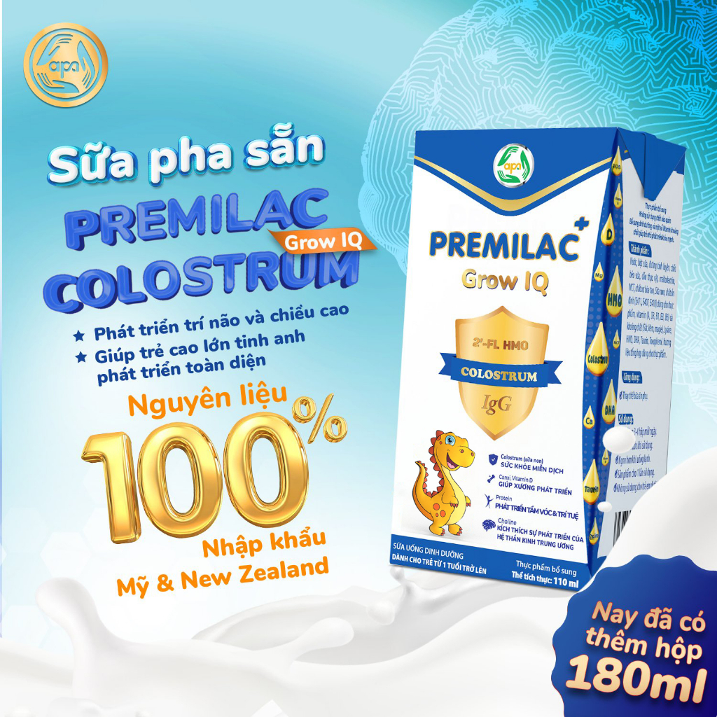 Lẻ Sữa non pha sẵn Premilac Colostrum Grow IQ phát triển trí não chiều cao 110ml / 180ml