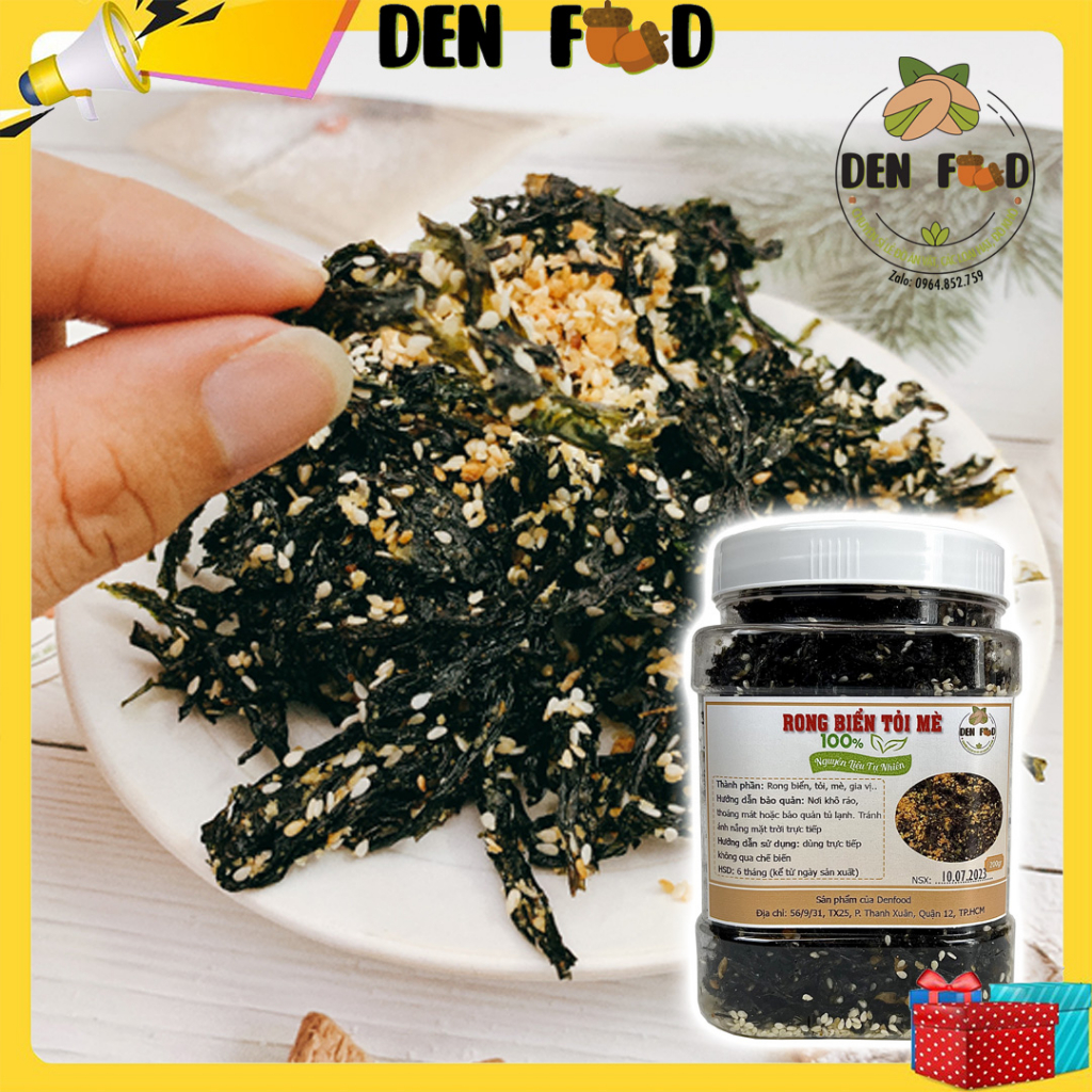 500g Rong biển cháy tỏi mè trộn cơm ăn liền - Ăn Vặt Denfood | Shopee ...