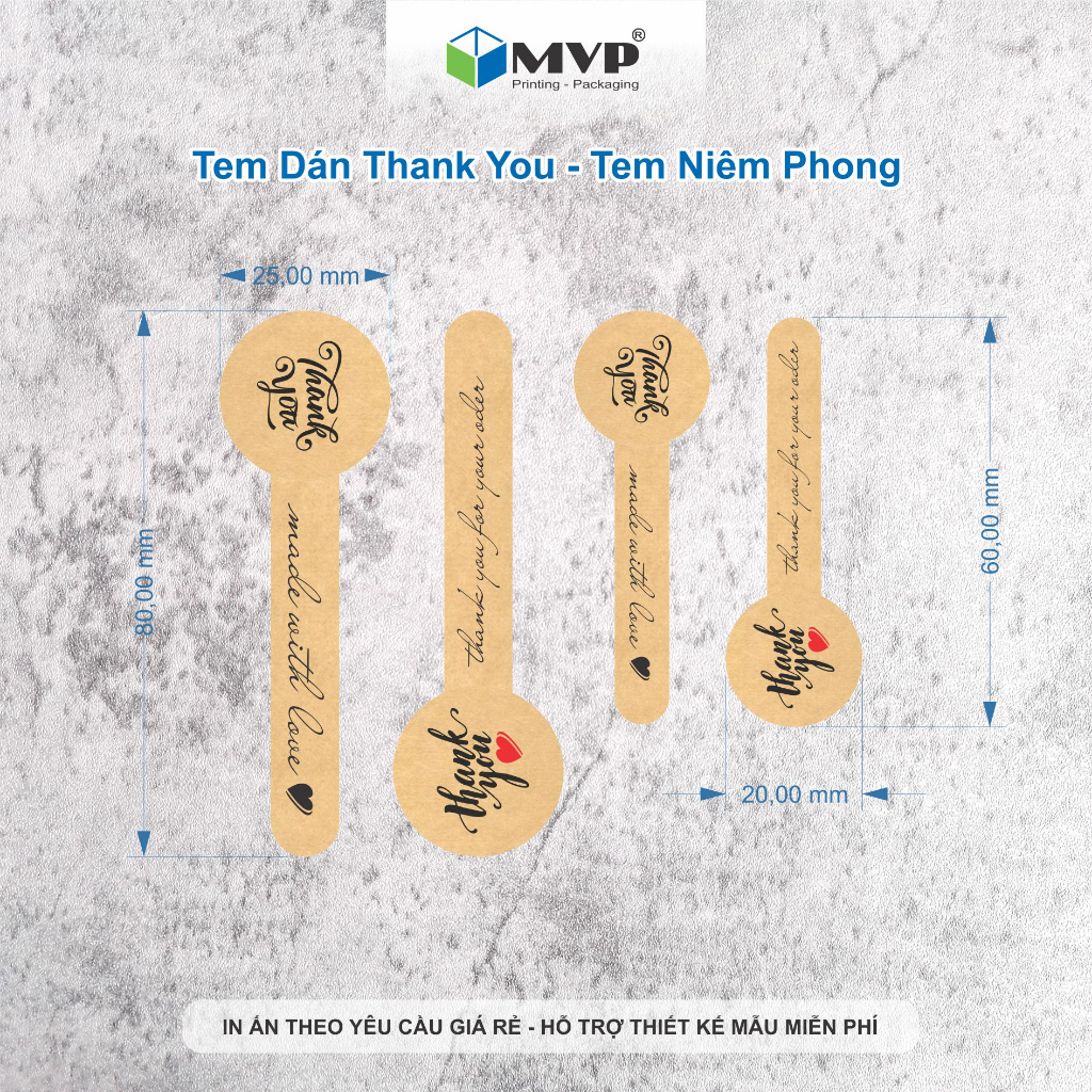 Tem dán niêm phong nắp chai, hộp giấy, Tem dán Kraft dài handmade, tem ...