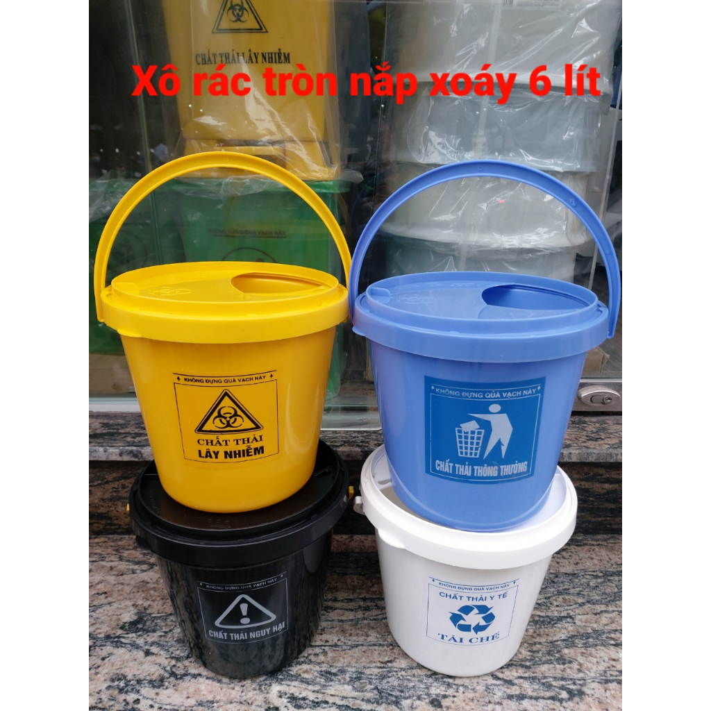 Xô rác tròn nắp xoáy 10 lít | Shopee Việt Nam
