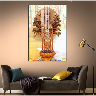 Tranh Treo Tường Phật Giáo - Thiên Thủ Quan Âm - Tranh Laminate Tráng Gương
