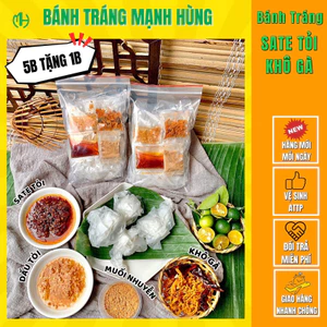 Bánh tráng phơi sương SATE TỎI KHÔ GÀ - Bánh tráng Mạnh Hùng