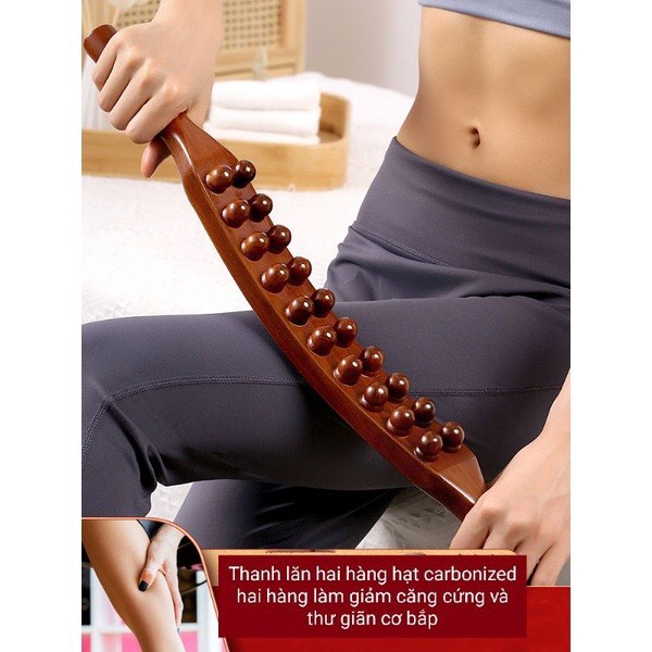 Gậy gỗ 20 bi đa năng đánh tan mỡ bụng, lưng giúp giảm béo, đả thông kinh lạc