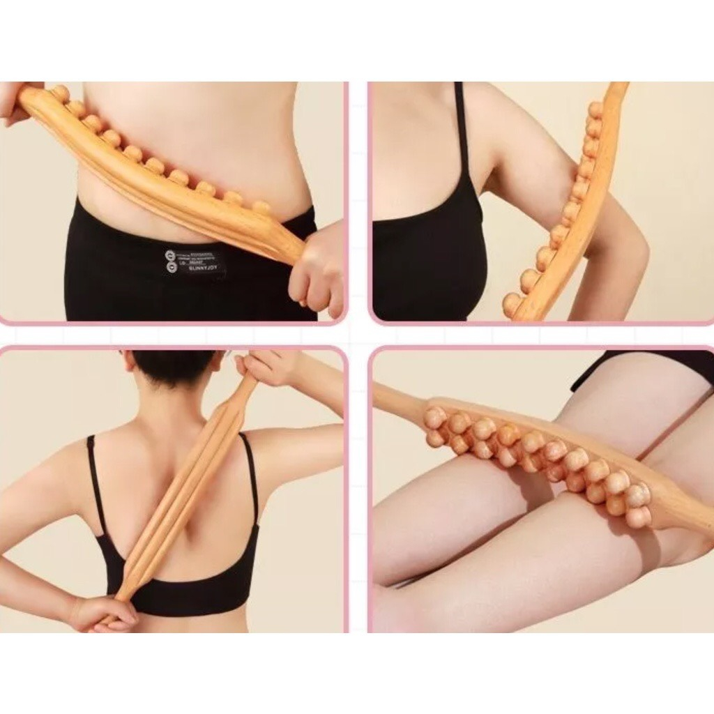 Gậy gỗ 20 bi đa năng đánh tan mỡ bụng, lưng giúp giảm béo, đả thông kinh lạc