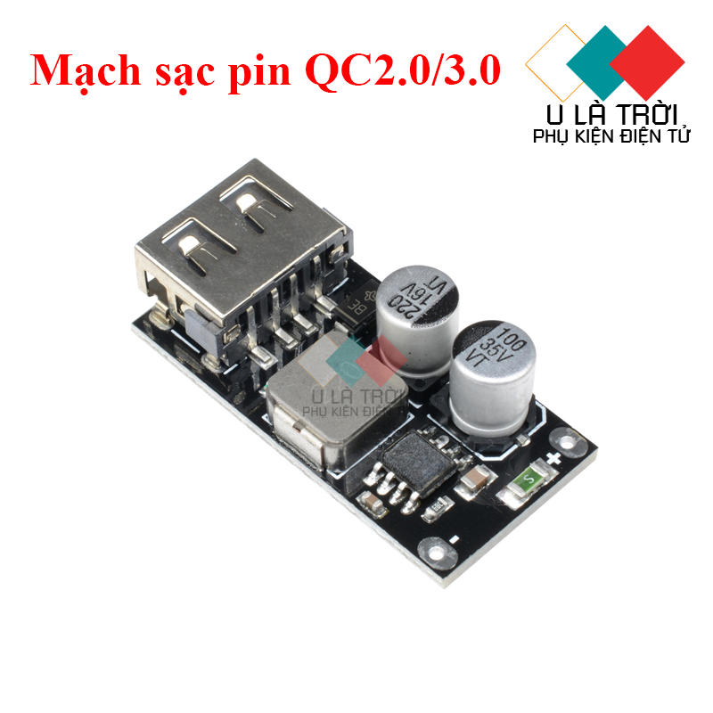 Mạch Sạc Nhanh Hỗ Trợ QC2.0 - QC3.0 (Mạch BUCK 10-32VDC ra 1 cổng USB ...
