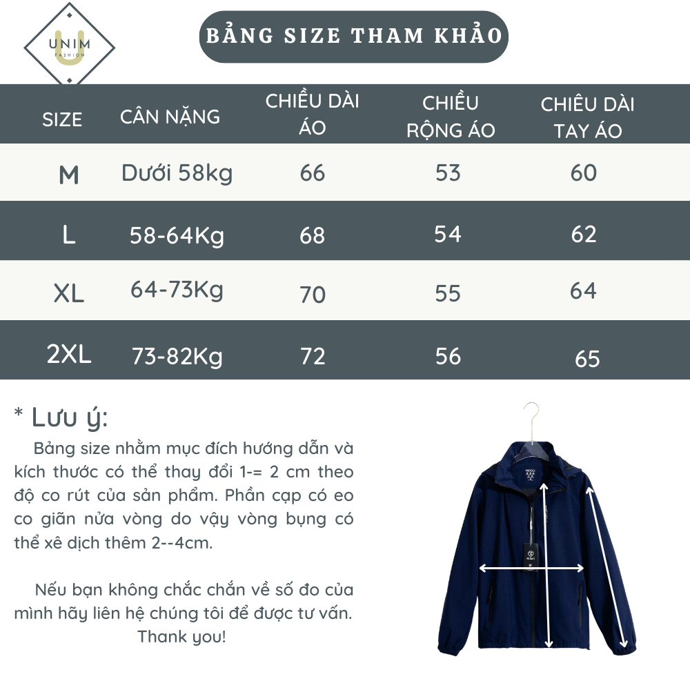 Áo Khoác Gió Chống Nước 2 Lớp