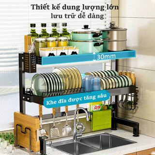 Gslife Kệ Để Chén Đĩa Thông Minh Trên Bồn Rửa Đặt Trên Bồn Cao Cấp Sơn Đen Tĩnh Điện Cao Cấp