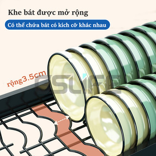 Gslife Kệ Để Chén Đĩa Thông Minh Trên Bồn Rửa Đặt Trên Bồn Cao Cấp Sơn Đen Tĩnh Điện Cao Cấp