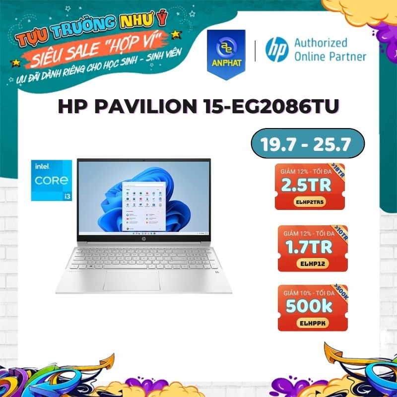 [Mã ELHP12 giảm 12% đơn 10TR] Laptop HP Pavilion 15-eg2086TU (Core i3 1215U)