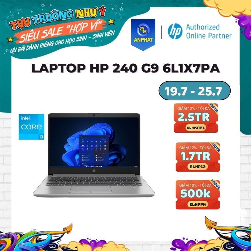 [Mã ELHP12 giảm 12% đơn 10TR] Laptop HP 240 G9 6L1X7PA (Intel Core i3-1215U | 14 inch FHD)