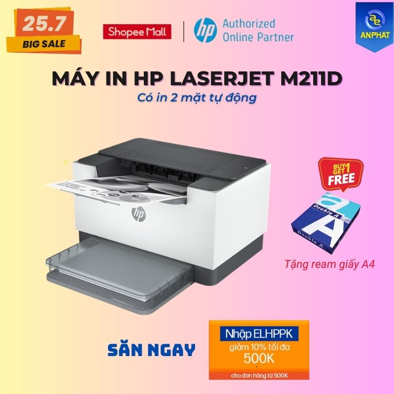 [Mã ELHPPK giảm 10% đơn 500K] Máy In HP LaserJet M211D / M221DN (29 trang/phút | in 2 mặt | kết nối USB & wifi)