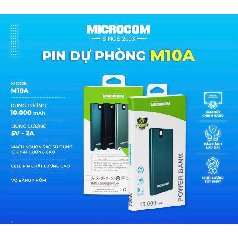 Sạc dự phòng 10.000mAh , 20.000mAh Microcom | Shopee Việt Nam