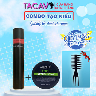 Combo Gôm Sáp LUXURIOUS 415ml + Aurane Cool Stylish Clay Tạo Kiểu, Giữ Nếp Cho Tóc. HÀNG CHÍNH HÃNG