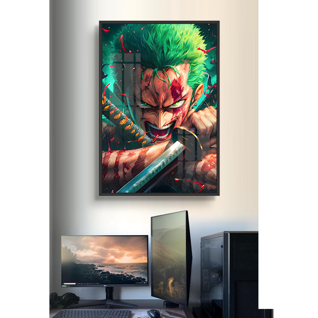 Tranh Treo Tường chủ đề ONE PIECE chất liệu tráng gương cao cấp có Khung