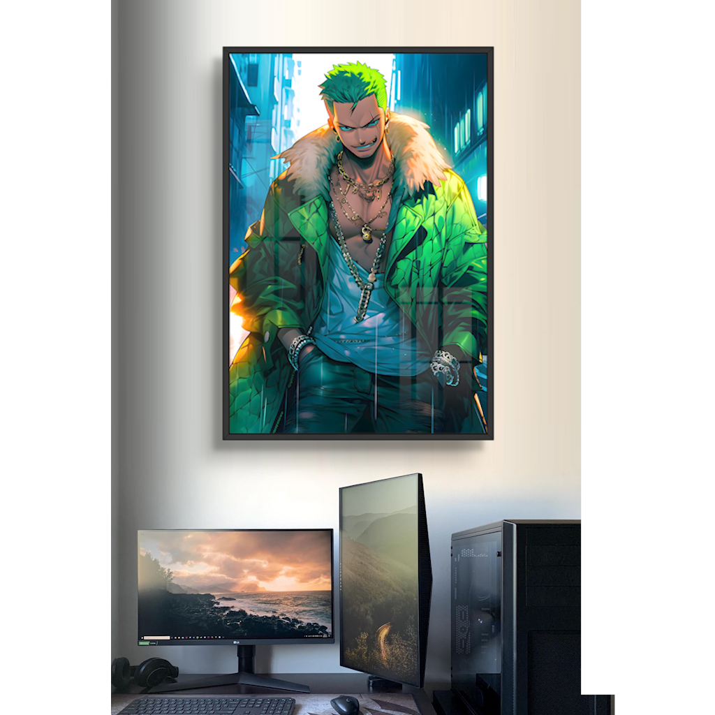 Tranh Treo Tường chủ đề ONE PIECE chất liệu tráng gương cao cấp có Khung