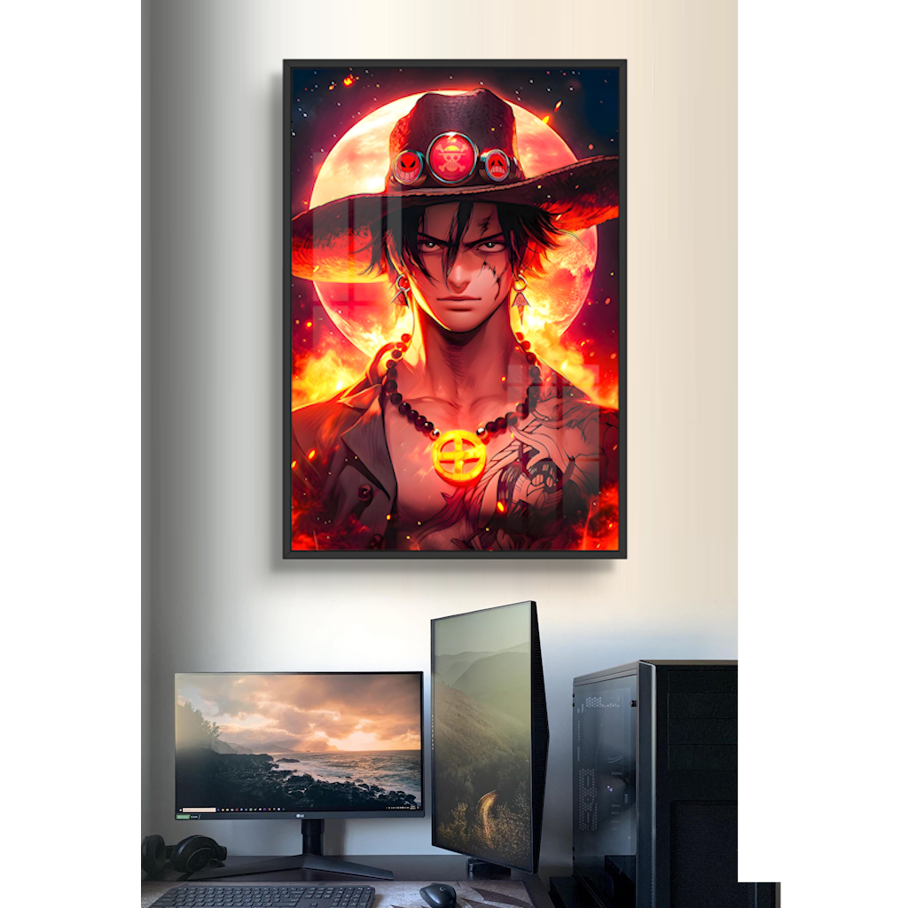 Tranh Treo Tường chủ đề ONE PIECE chất liệu tráng gương cao cấp có Khung