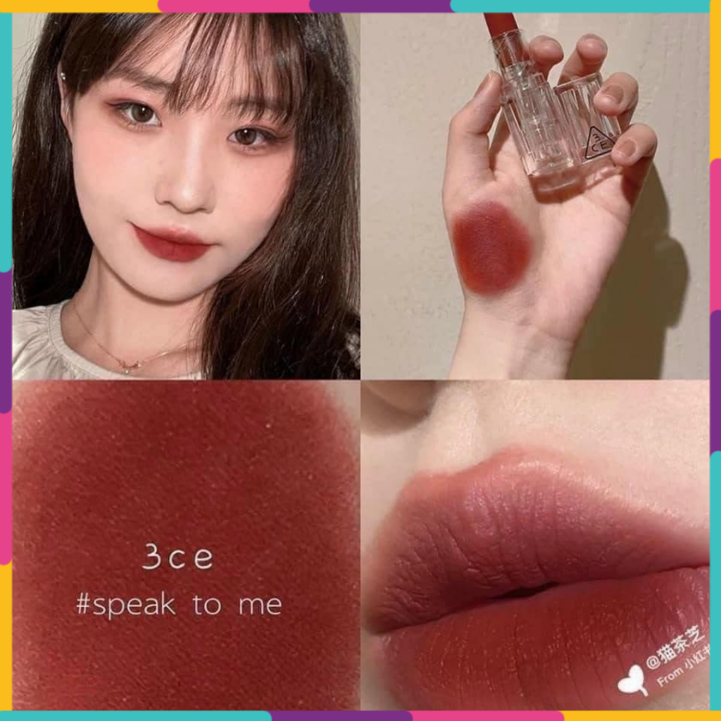 Son 3ce Soft Matte Lipstick Speak To Me Son Thỏi Lì Màu Đỏ Mận Chín