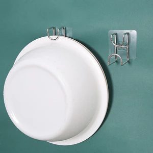 Móc treo rổ thau chậu dán tường đồ gia dụng phòng bếp móc inox 304 _M28