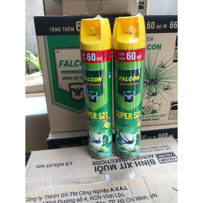 combo 2 Bình xịt muỗi Falcon hương chanh / lựu 600ml