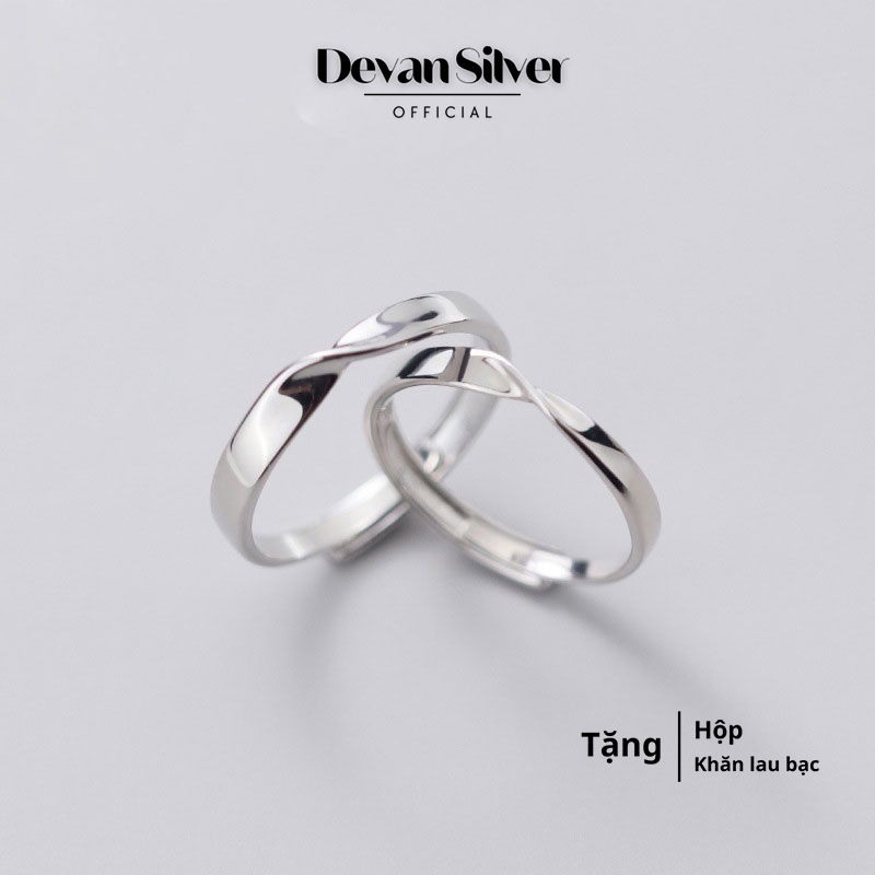925 Silver Couple Rings, adjustable by Devan Silver