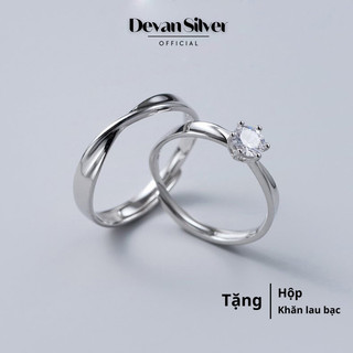925 Silver Couple Rings, adjustable by Devan Silver