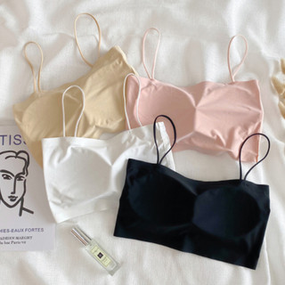 Áo bra nữ 2 dây mảnh gợi cảm sexy mềm mại đúc su không gọng thoáng mát DEVARI B8881