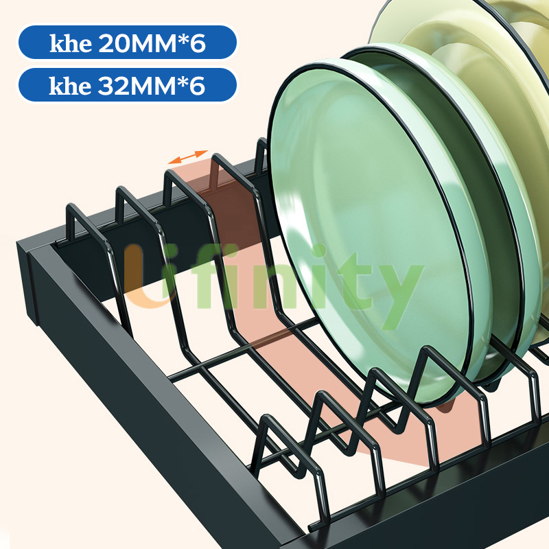 Lifinity Kệ Bát Đĩa-Kệ Để Chén Bát Đĩa Đa Năng Trên Bồn Rửa Thép carbon Cao Cấp Màu Đen,Tiện Dùng