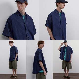 Áo sơ mi LAFUDGE City Boy Big Over Denim Short Sleeve Shirt